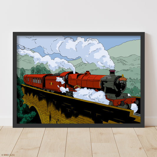 HARRY POTTER Print – Hogwarts Express Illustration Poster Wall Art