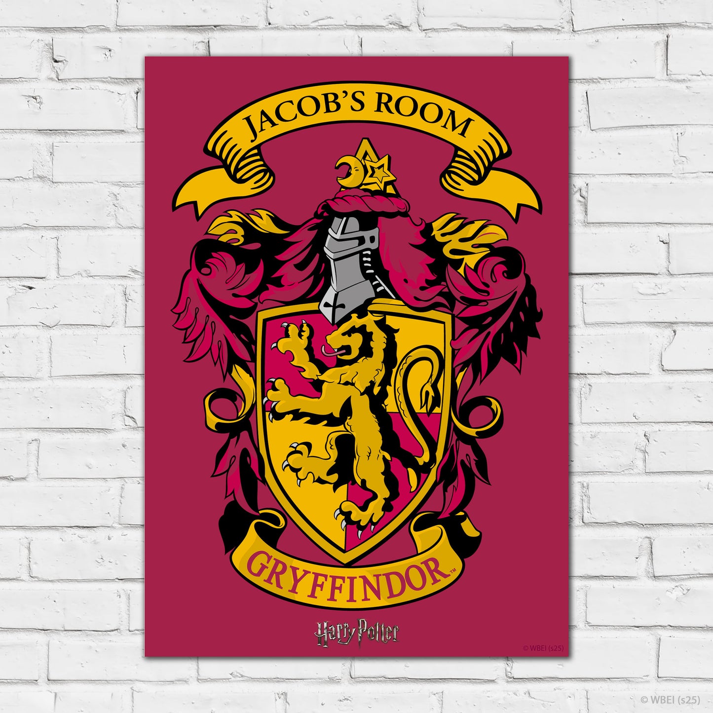HARRY POTTER Print – Personalised Gryffindor Crest Poster Wall Art