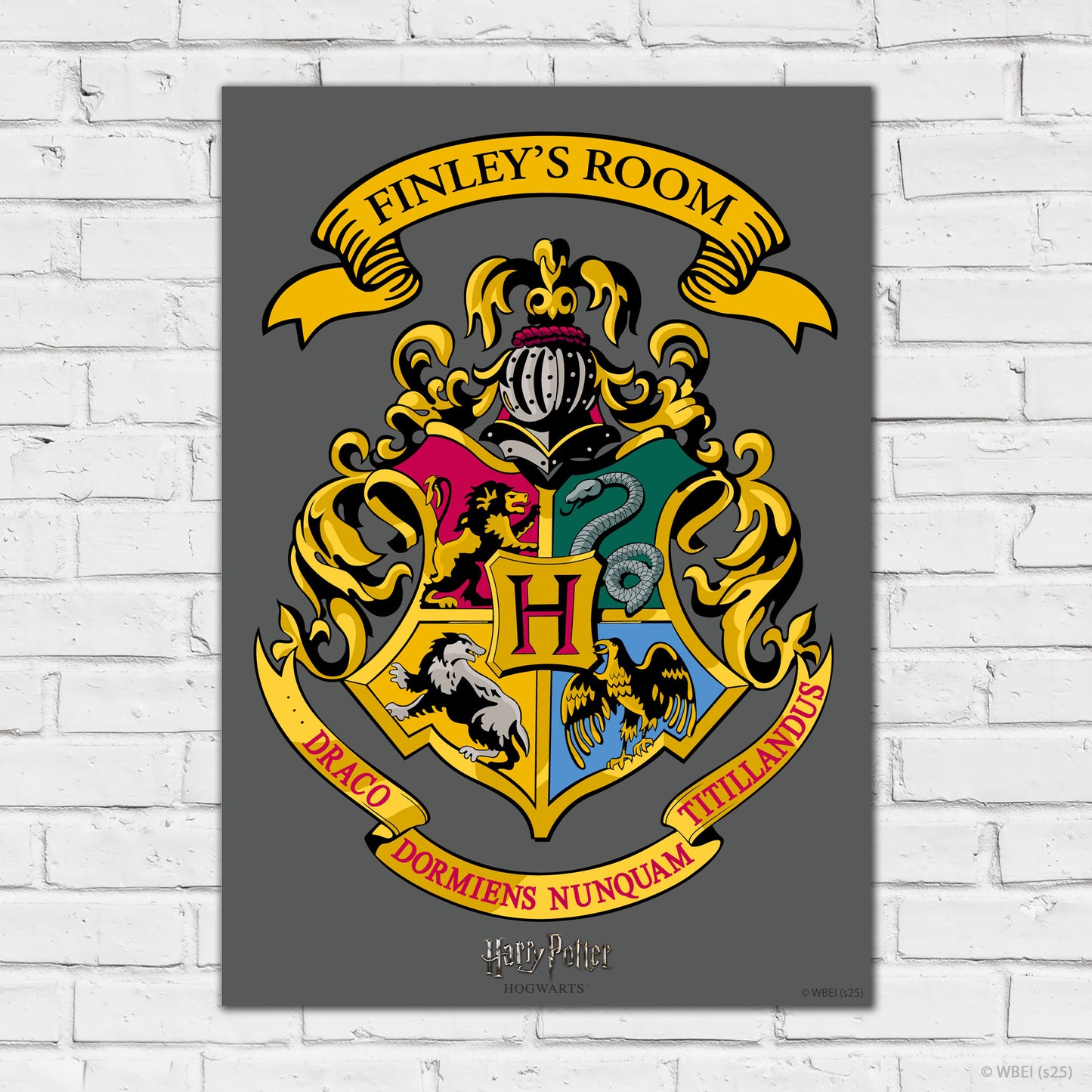 HARRY POTTER Print – Personalised Hogwarts Crest Poster Wall Art