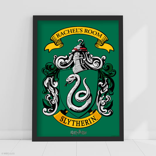 HARRY POTTER Print – Personalised Slytherin Crest Poster Wall Art