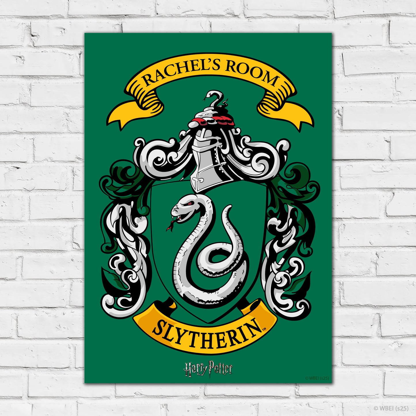 HARRY POTTER Print – Personalised Slytherin Crest Poster Wall Art