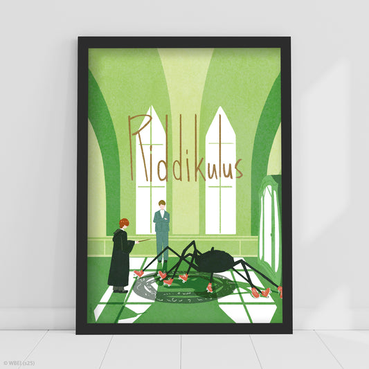 HARRY POTTER Print – Riddikulus Spell Illustration Poster Wall Art