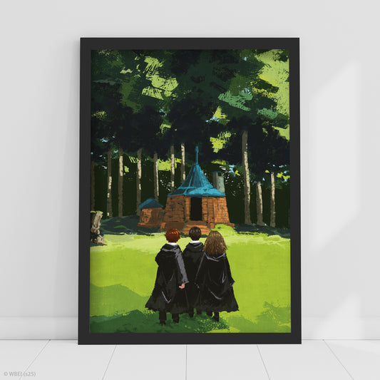 HARRY POTTER Print – Trio Walking To Hagrid's Hut Poster Wall Art
