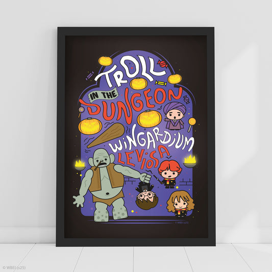 HARRY POTTER Print – Troll In The Dungeon Charm Poster Wall Art