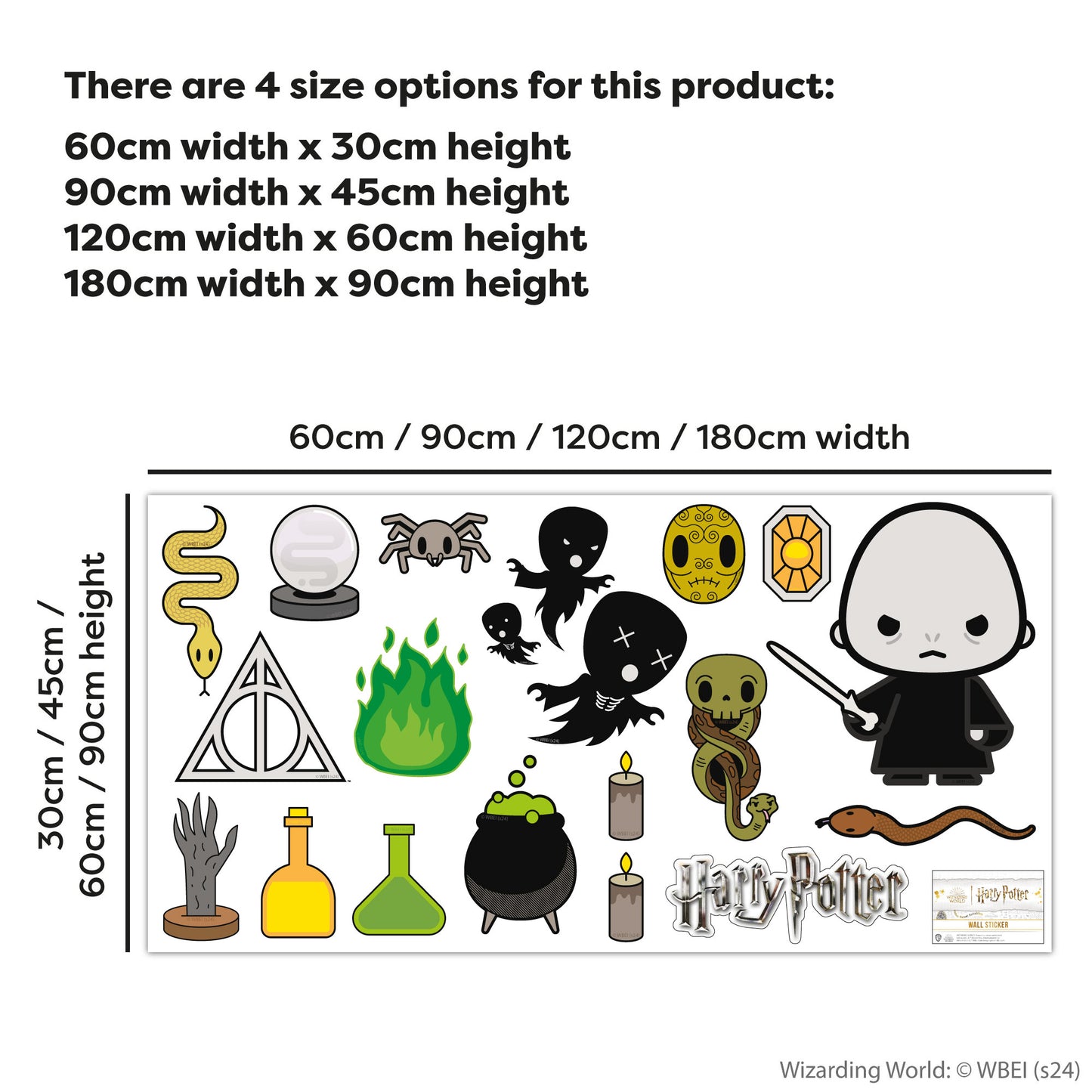 HARRY POTTER Wall Sticker – Voldemort Dark Arts Charm Wall Decal Set Wizarding World Art