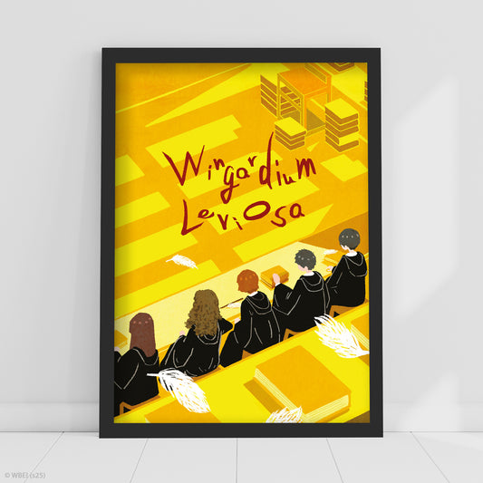 HARRY POTTER Print – Wingardium Leviosa Spell Illustration Poster Wall Art