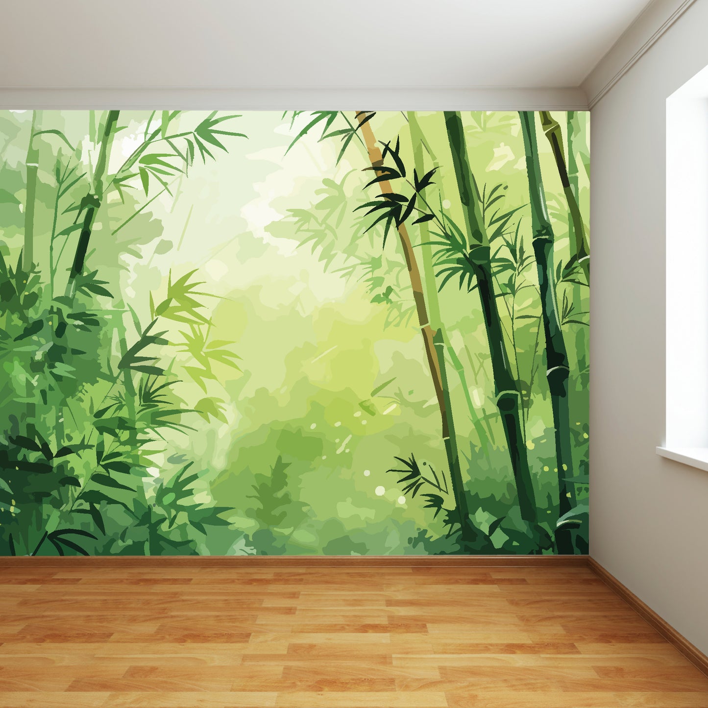 Hazy Bamboo Forest Full Wall Mural