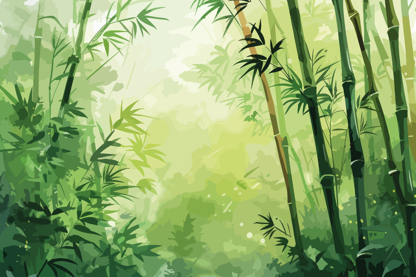 Hazy Bamboo Forest Full Wall Mural