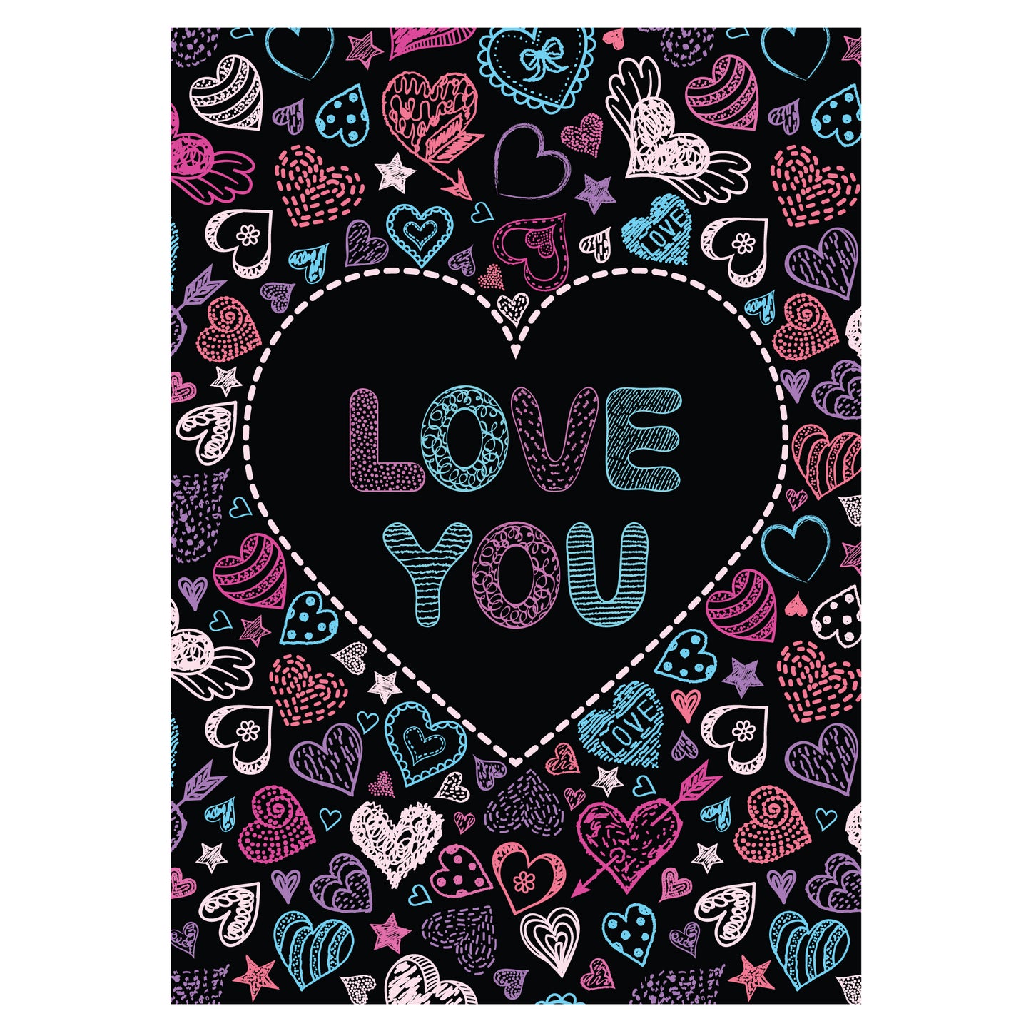 Heart Print - Love You Poster Wall Art