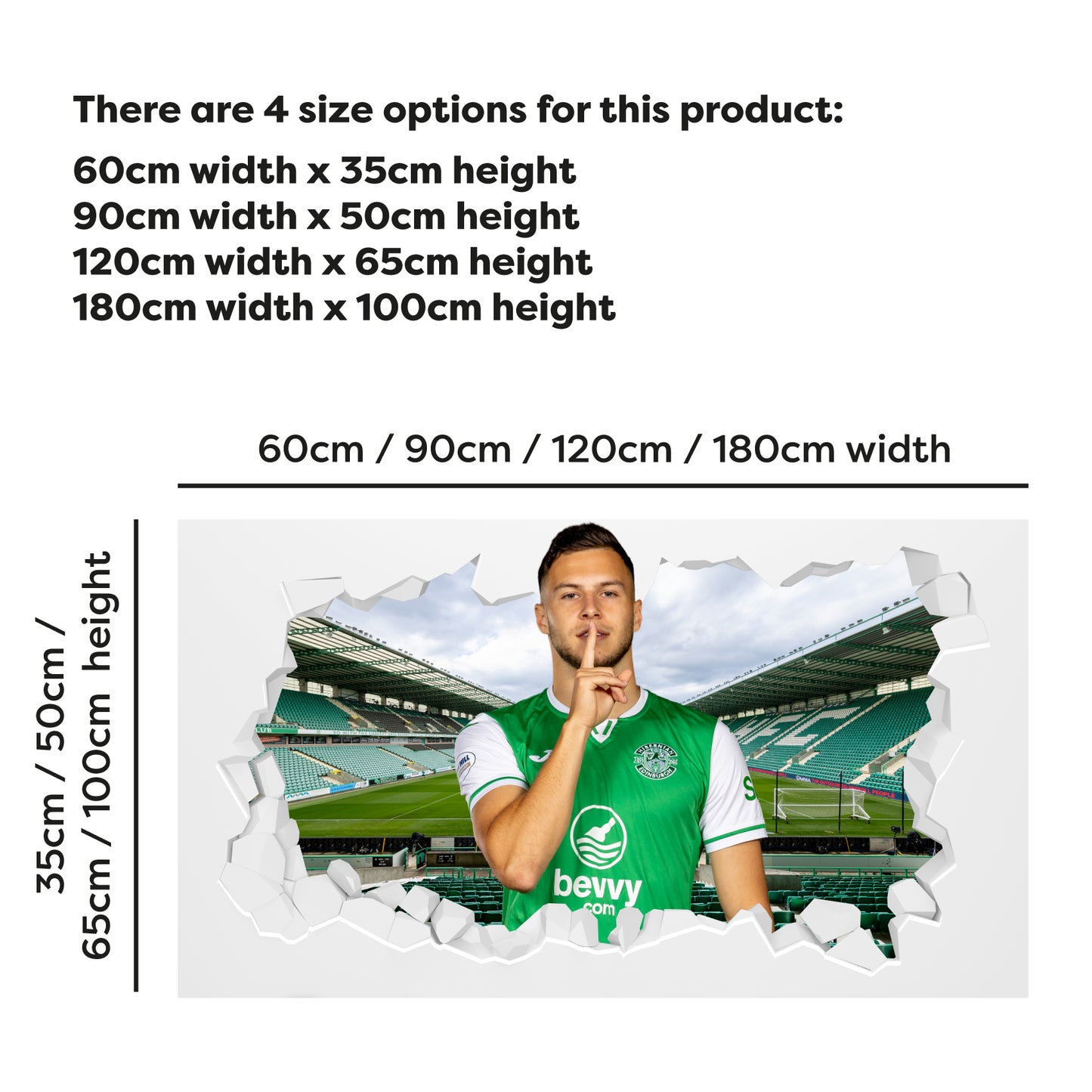 Hibernian F.C. Mykola Kukharevych 24-25 Broken Wall Sticker