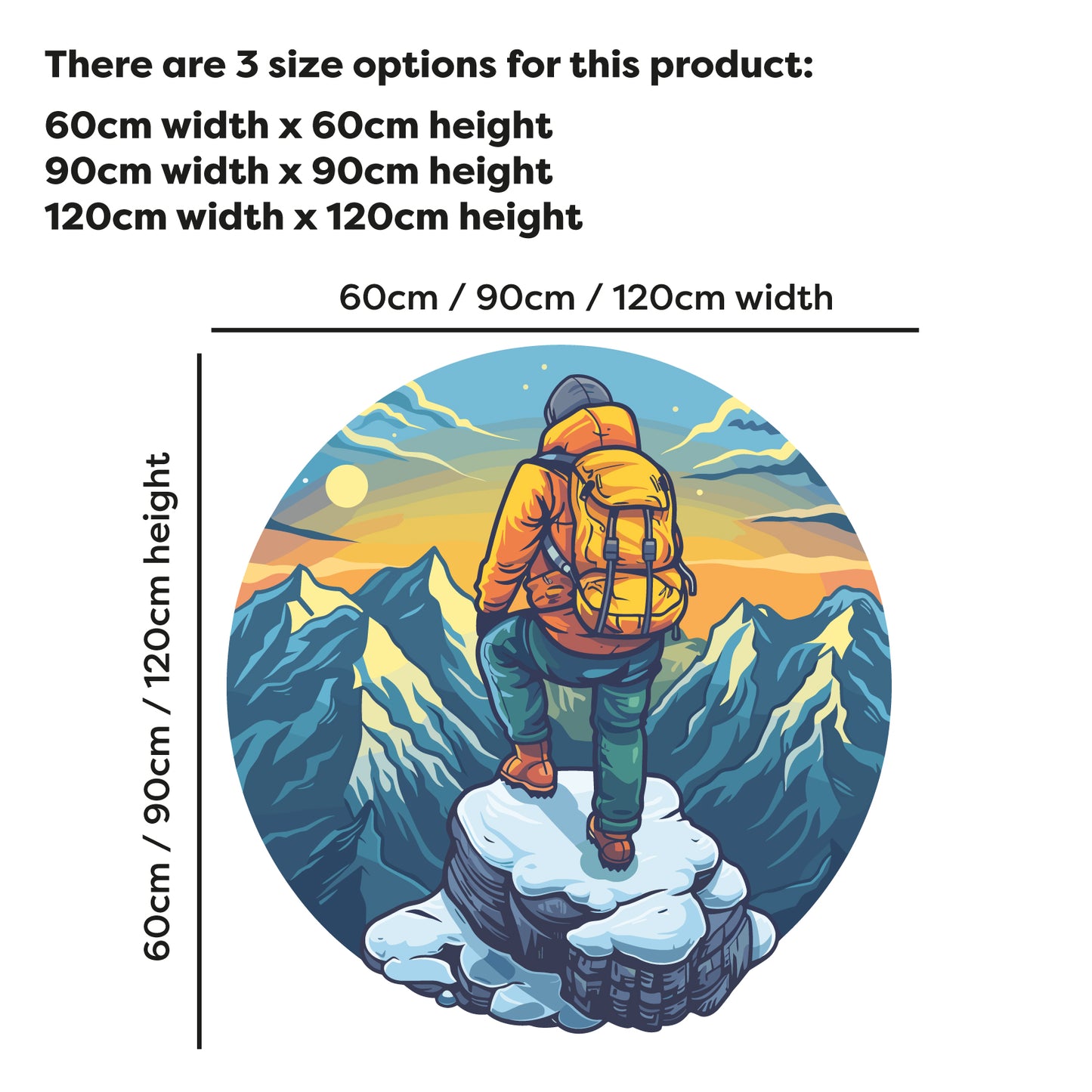 Hiking Wall Sticker - Hiker Stood On Rockface Decal Wall Art