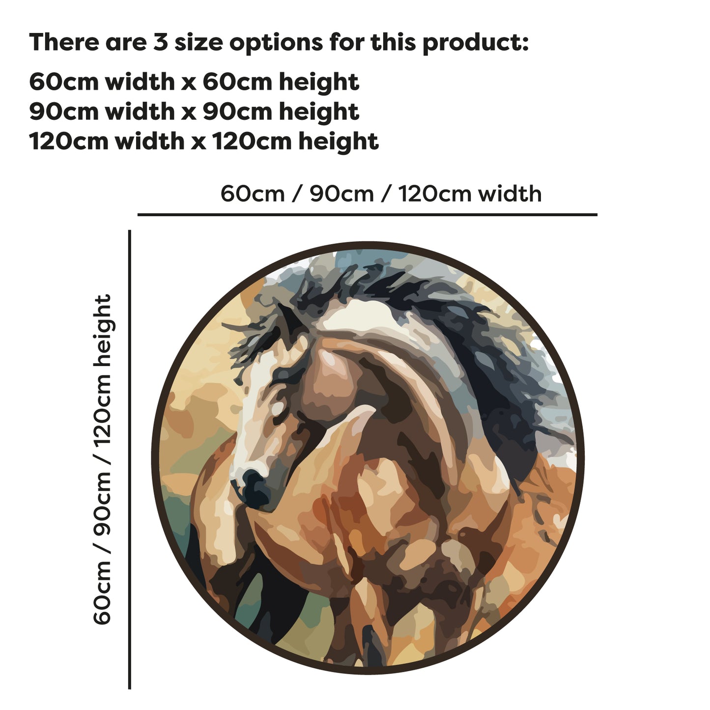 Horse Wall Sticker - Round Frame Wall Art