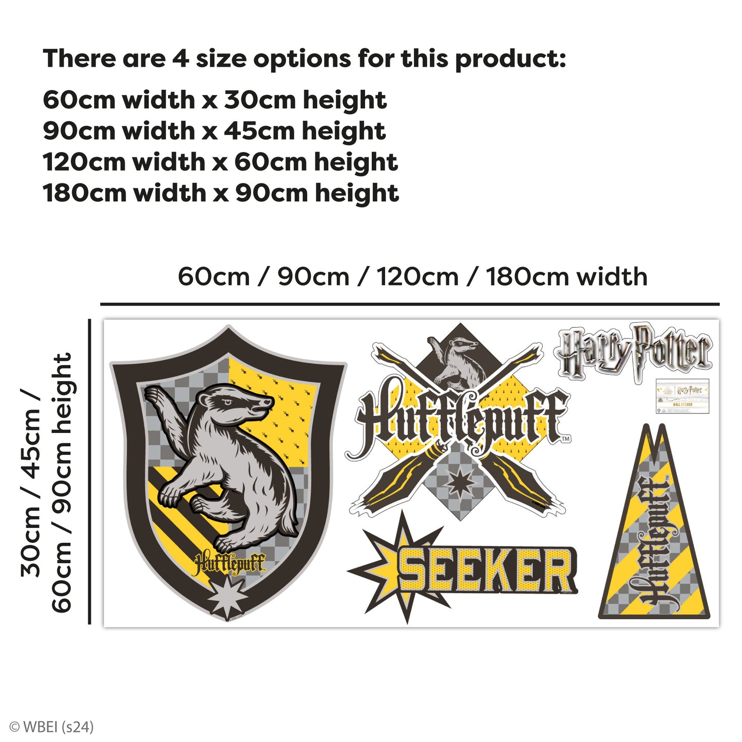 HARRY POTTER Wall Sticker – Hufflepuff House Pride Decal Set Wizarding World Art