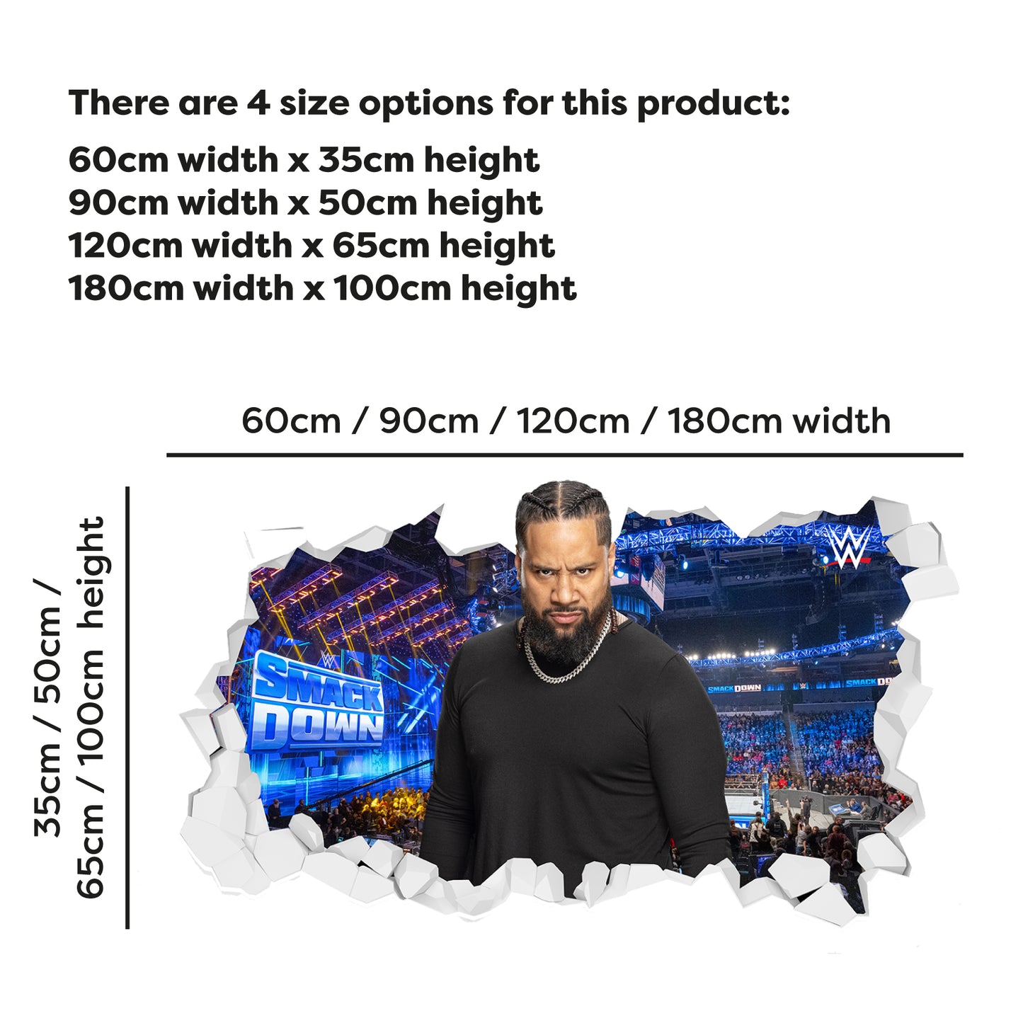 WWE Wall Sticker - Jimmy Uso Broken Wall