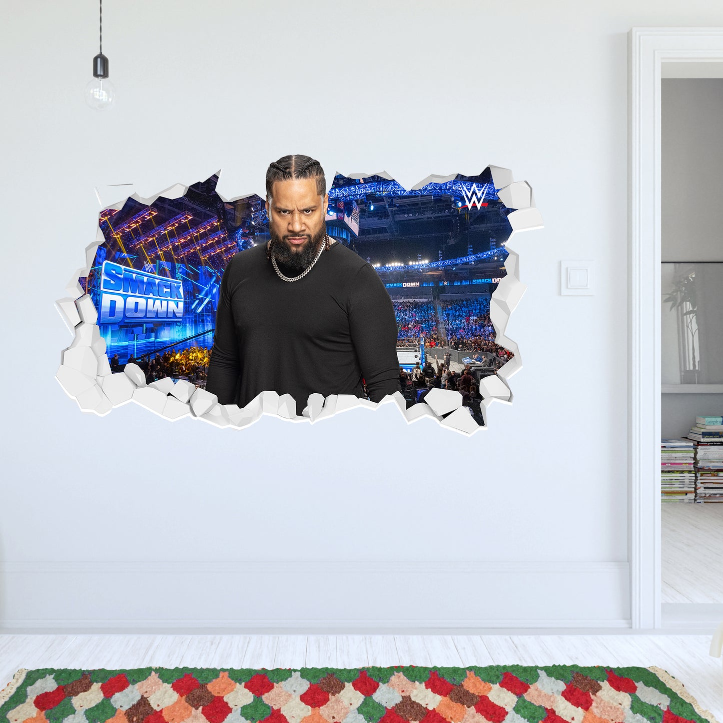 WWE Wall Sticker - Jimmy Uso Broken Wall