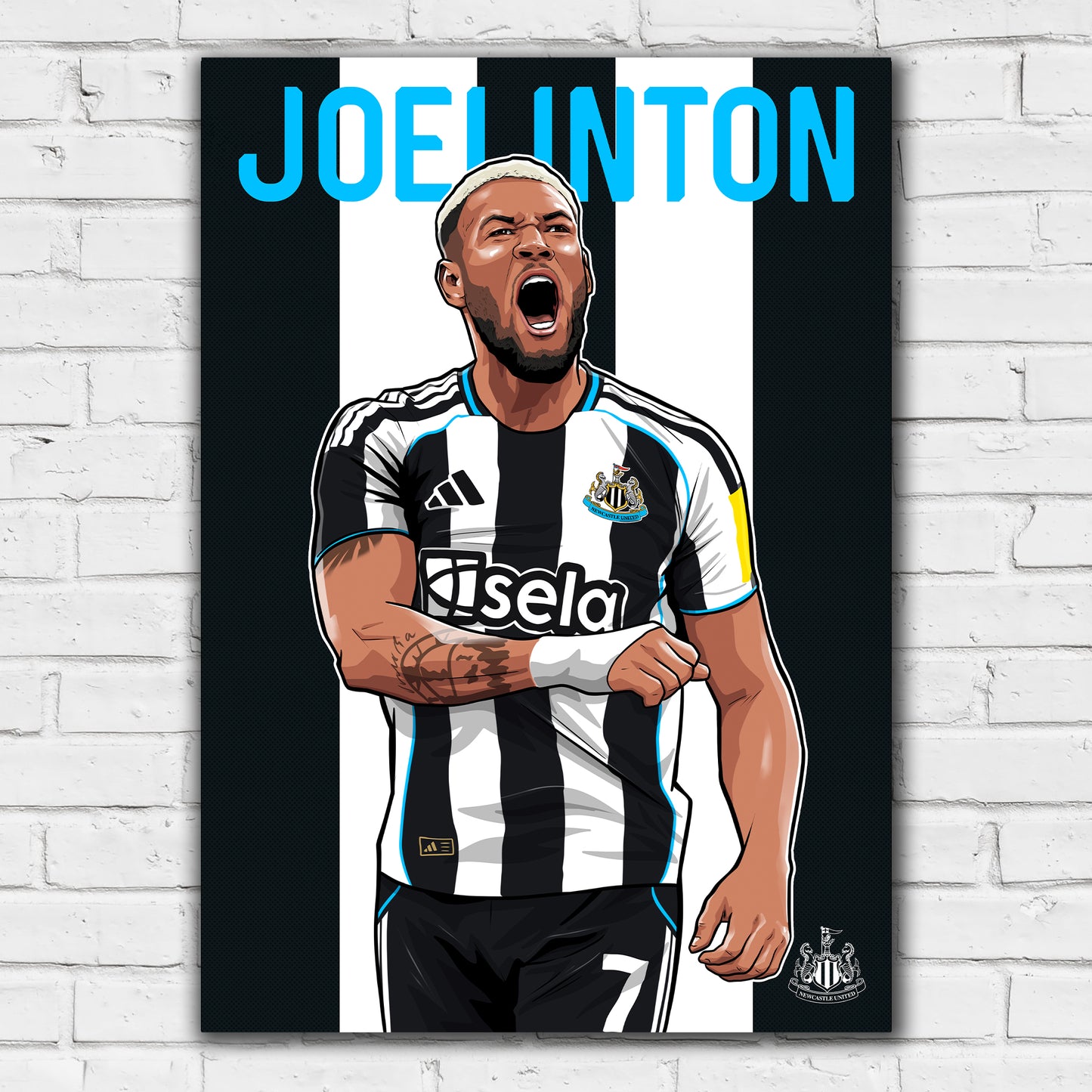 Newcastle United FC Print - Joelinton Illustration Poster Football Wall Art