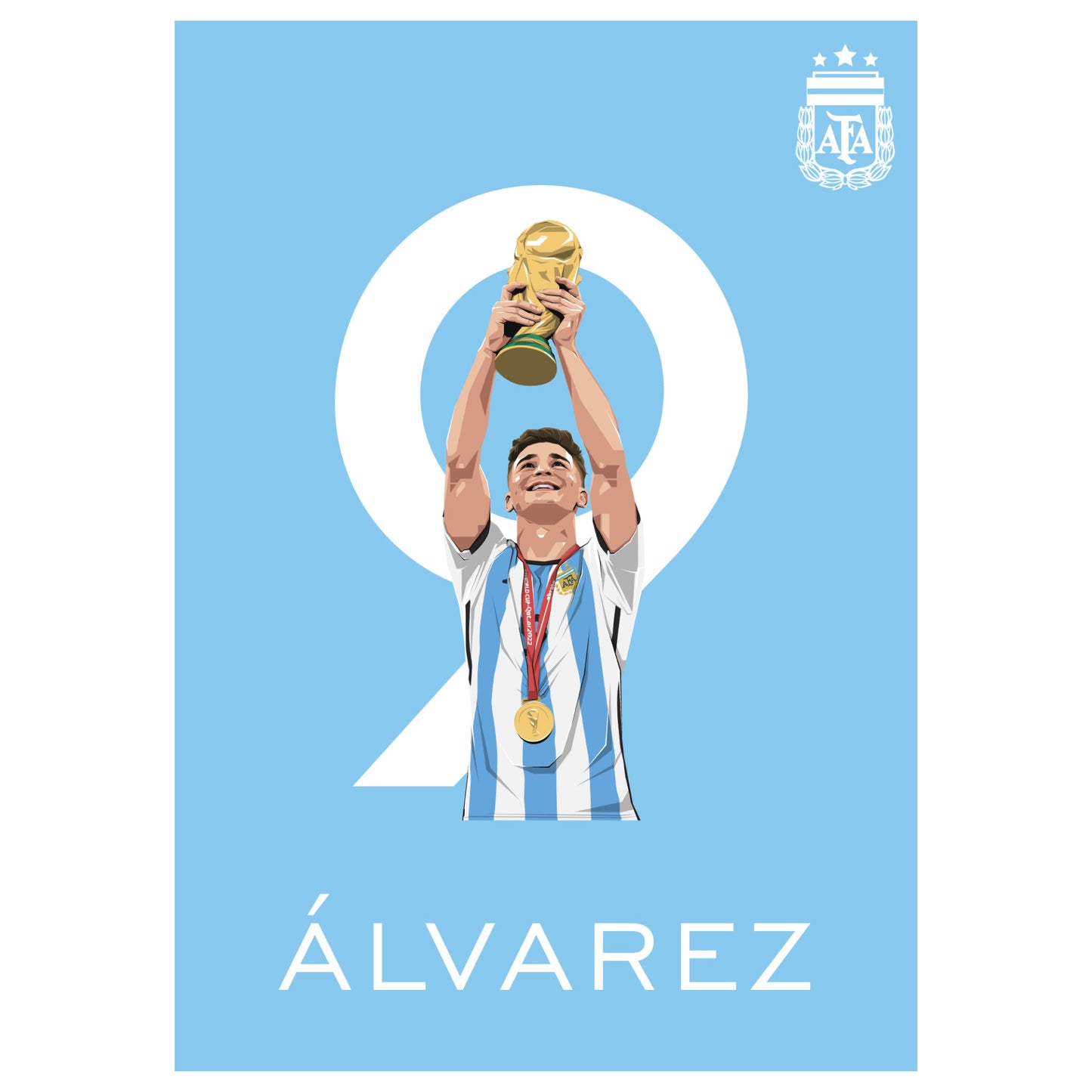 Argentina Print - Julian Alvarez Illustration Poster