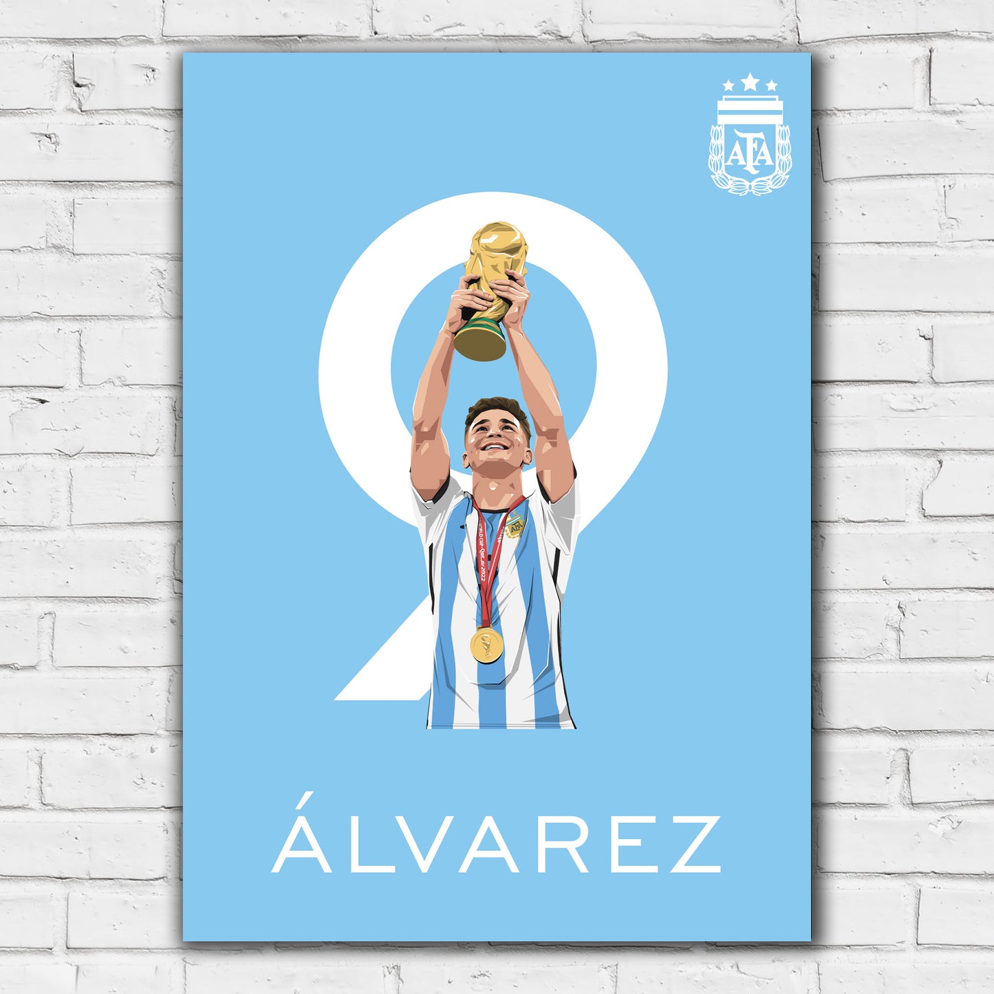 Argentina Print - Julian Alvarez Illustration Poster