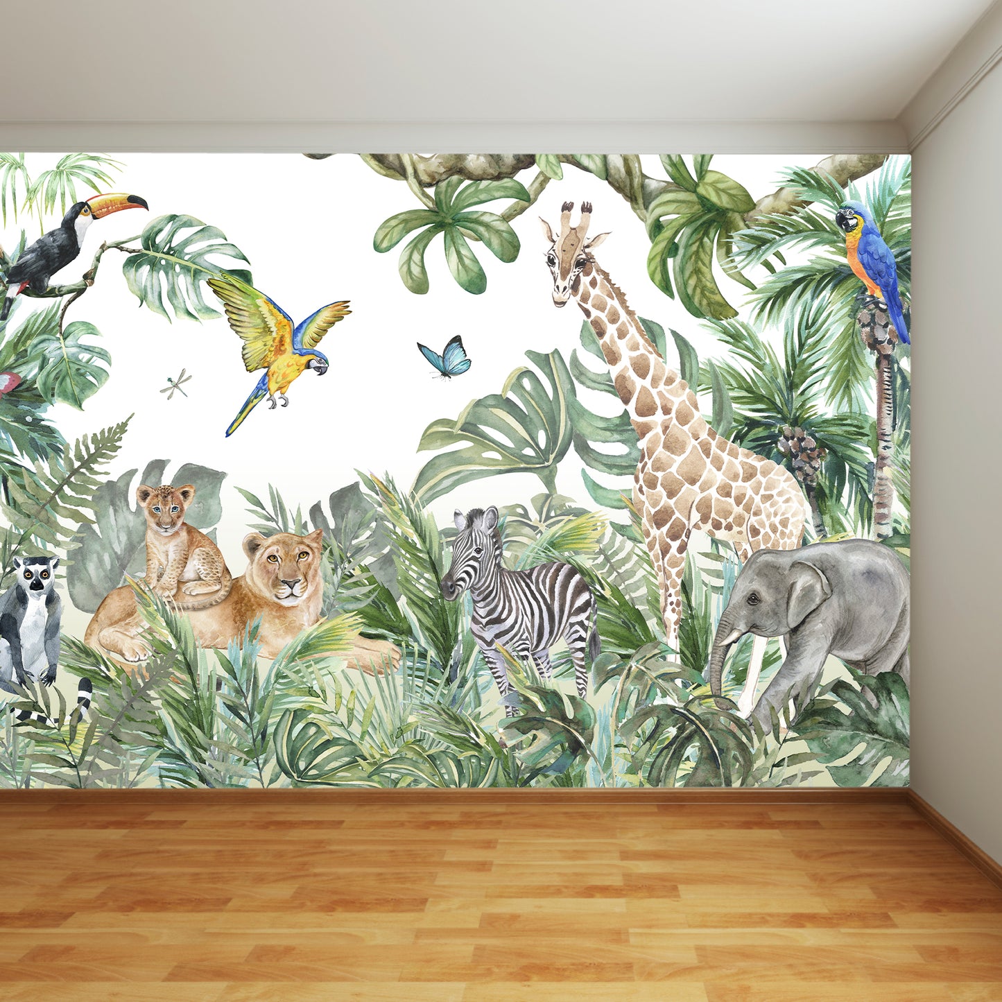 Jungle Full Wall Mural - Animals in the Jungle Wall Art
