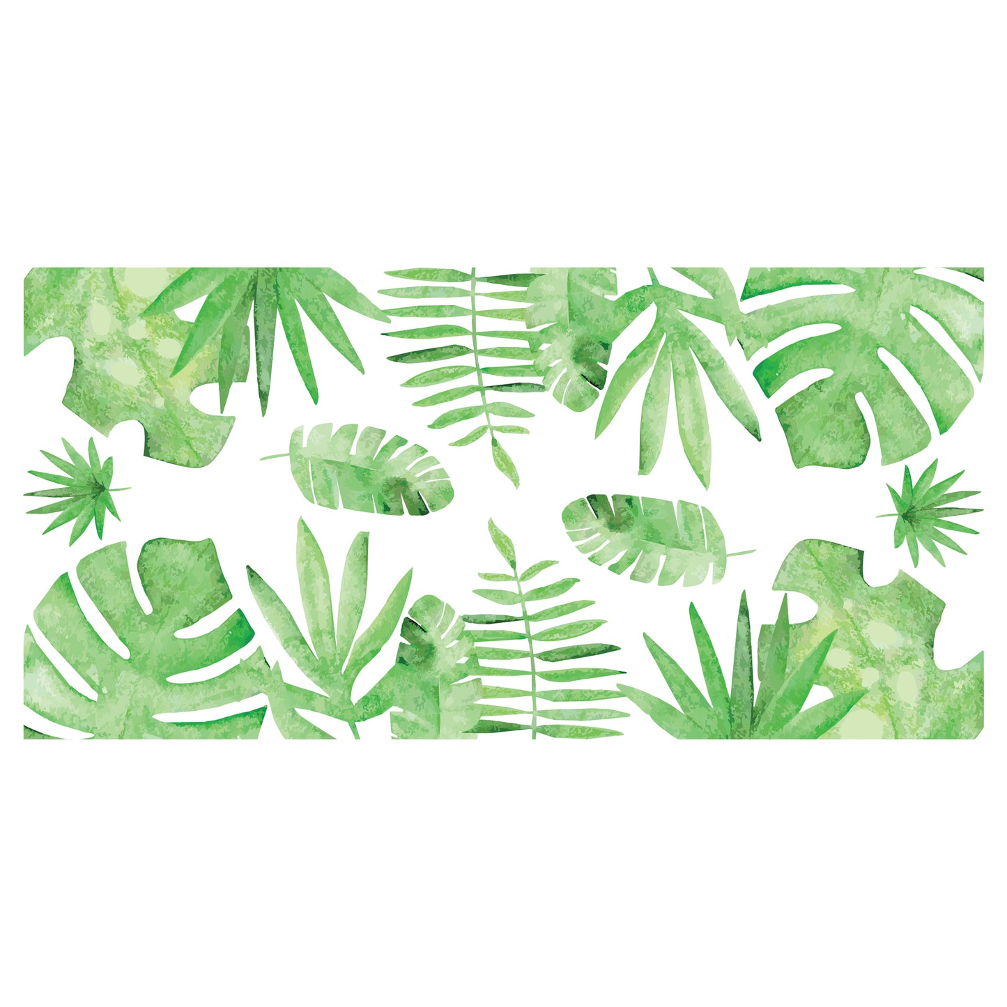 Watercolour Jungle Wall Sticker - Jungle Leaves Decal Wall Art