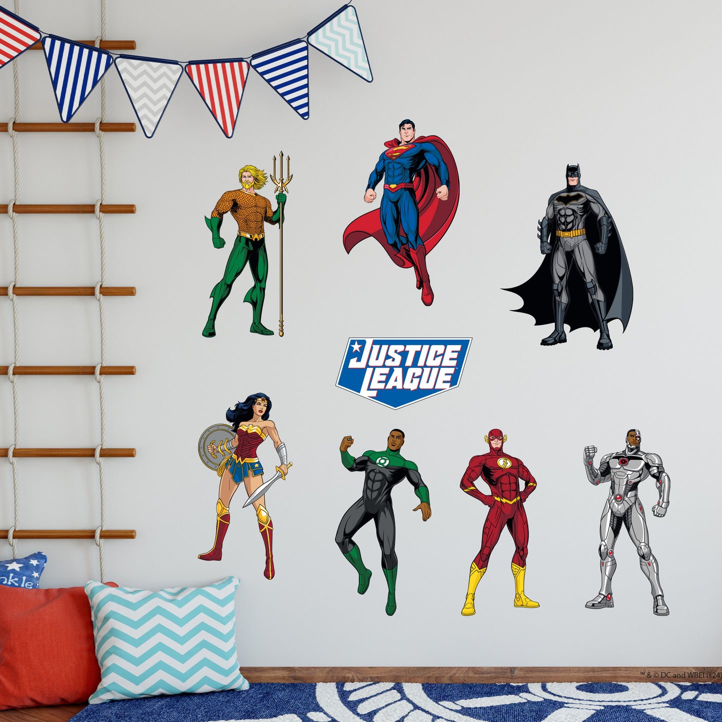 Justice League Wall Sticker - Characters Set Wall Decal DC Superhero Art