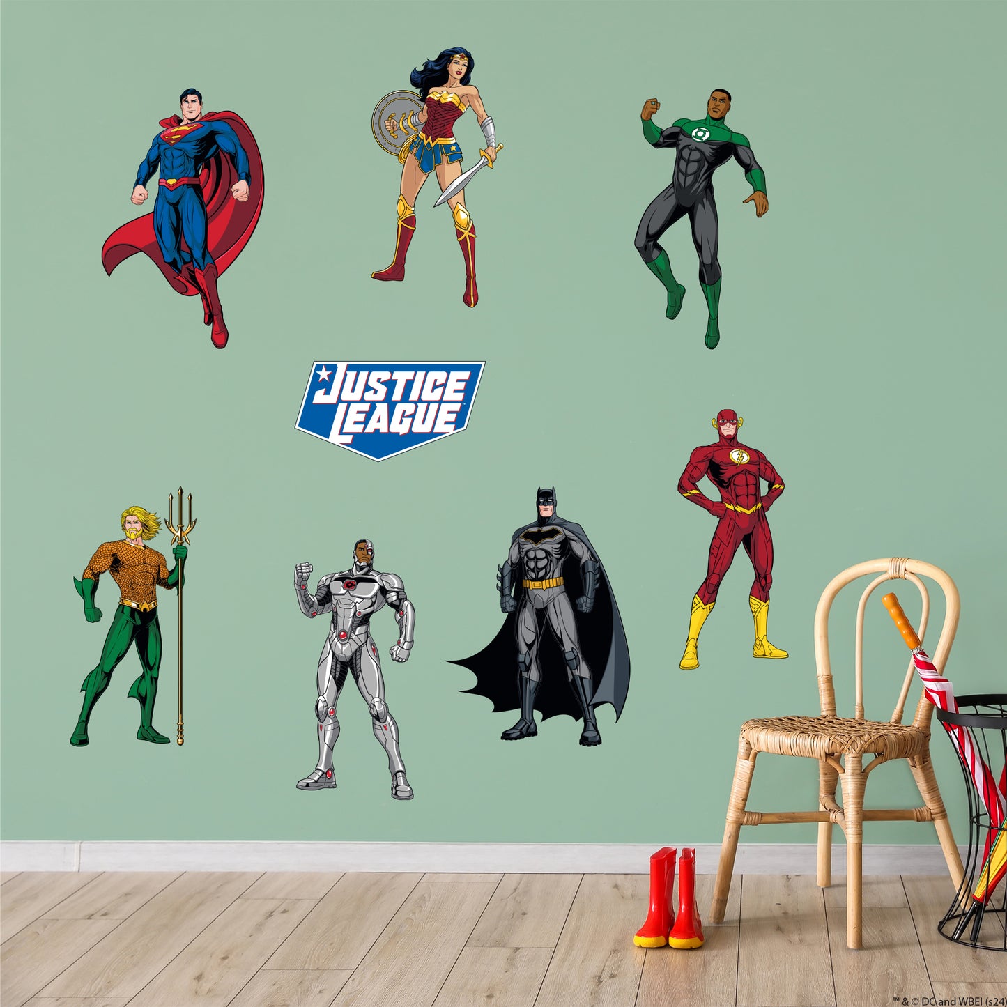 Justice League Wall Sticker - Characters Set Wall Decal DC Superhero Art