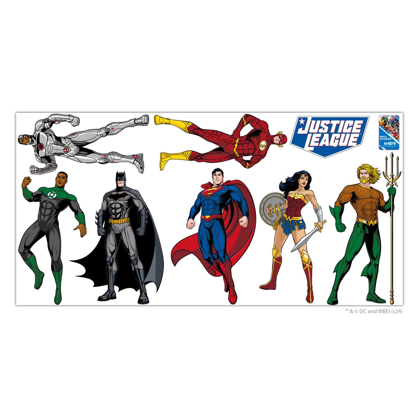 Justice League Wall Sticker - Characters Set Wall Decal DC Superhero Art