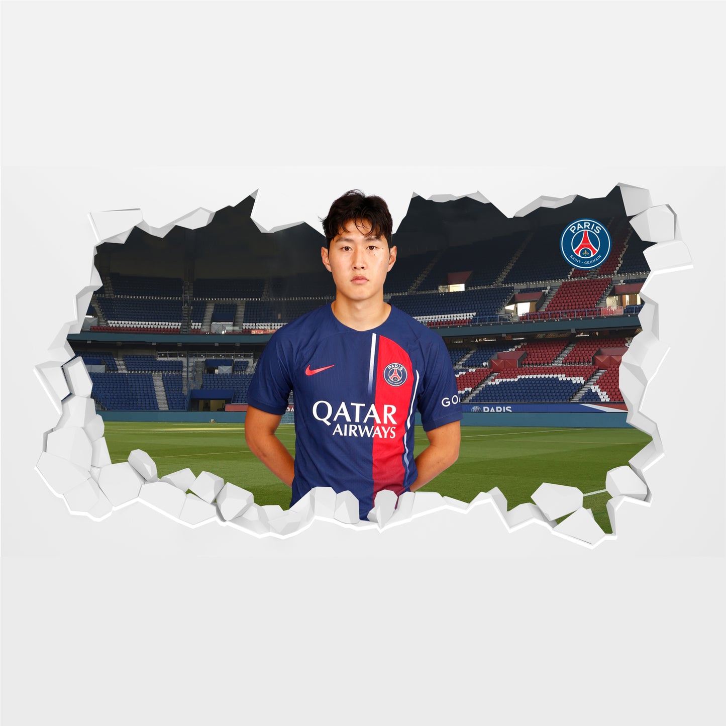 Paris Saint-Germain F.C Lee Kang-in Broken Wall Sticker