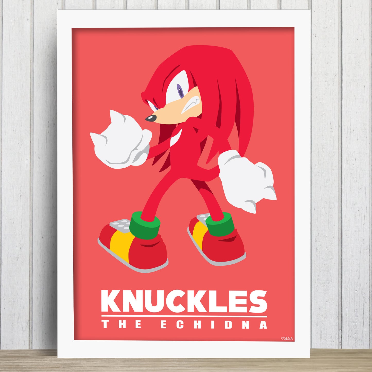 Sonic The Hedgehog Print - Knuckles Colour Block Poster Wall Art