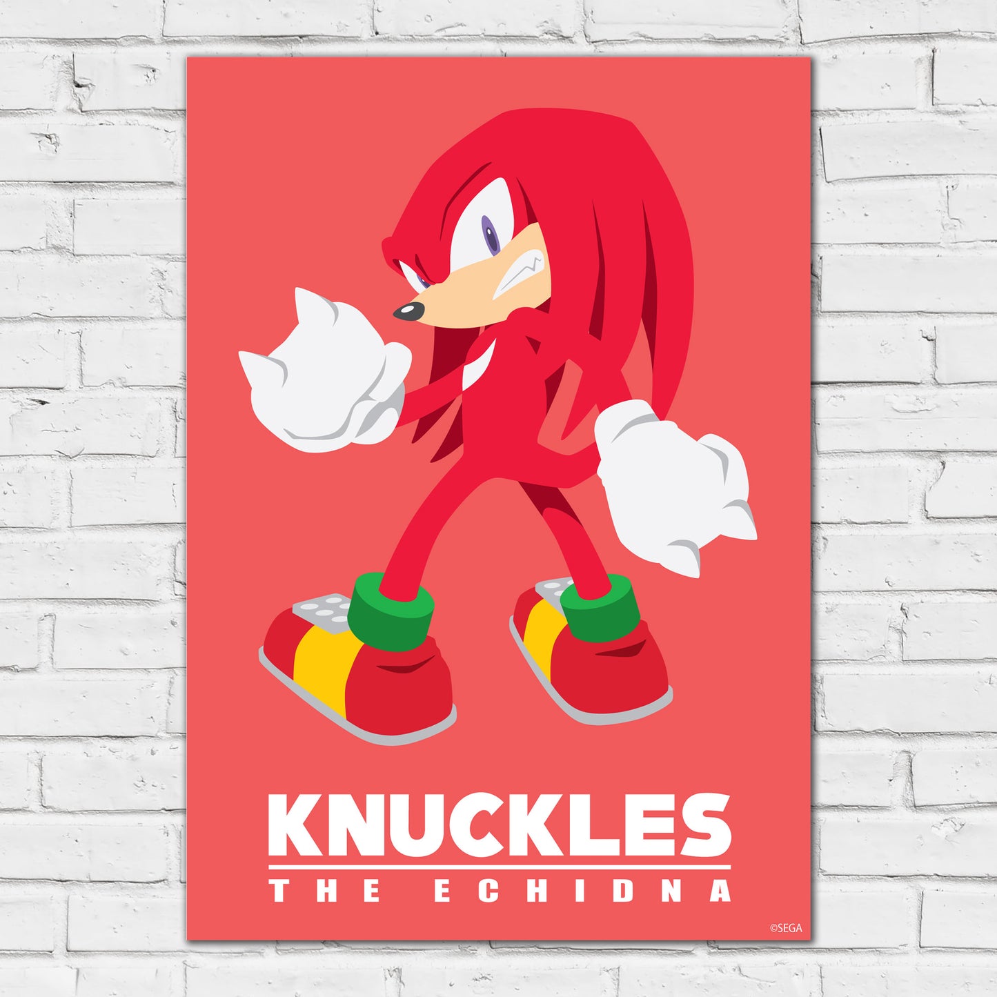 Sonic The Hedgehog Print - Knuckles Colour Block Poster Wall Art