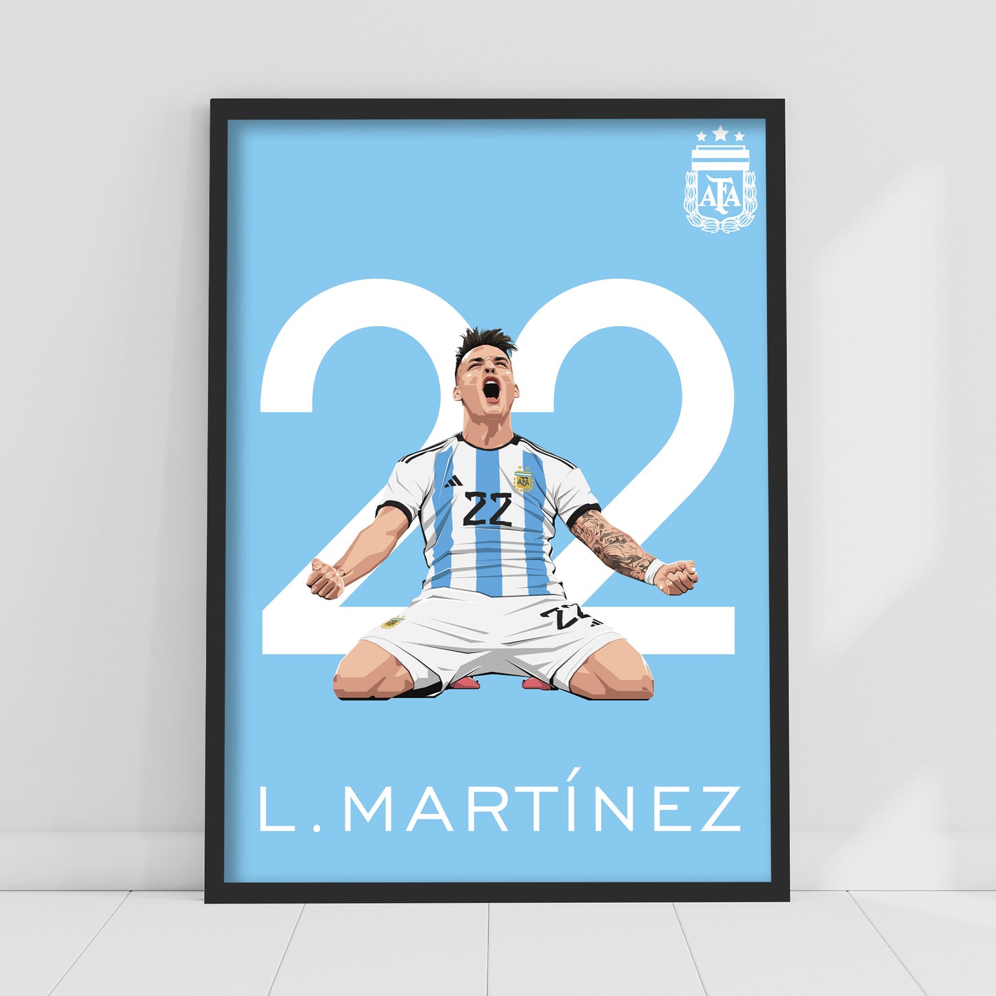 Argentina Print - Lautaro Martinez Illustration Poster