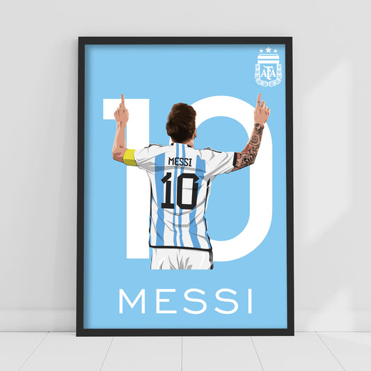 Argentina Print - Lionel Messi Illustration Poster