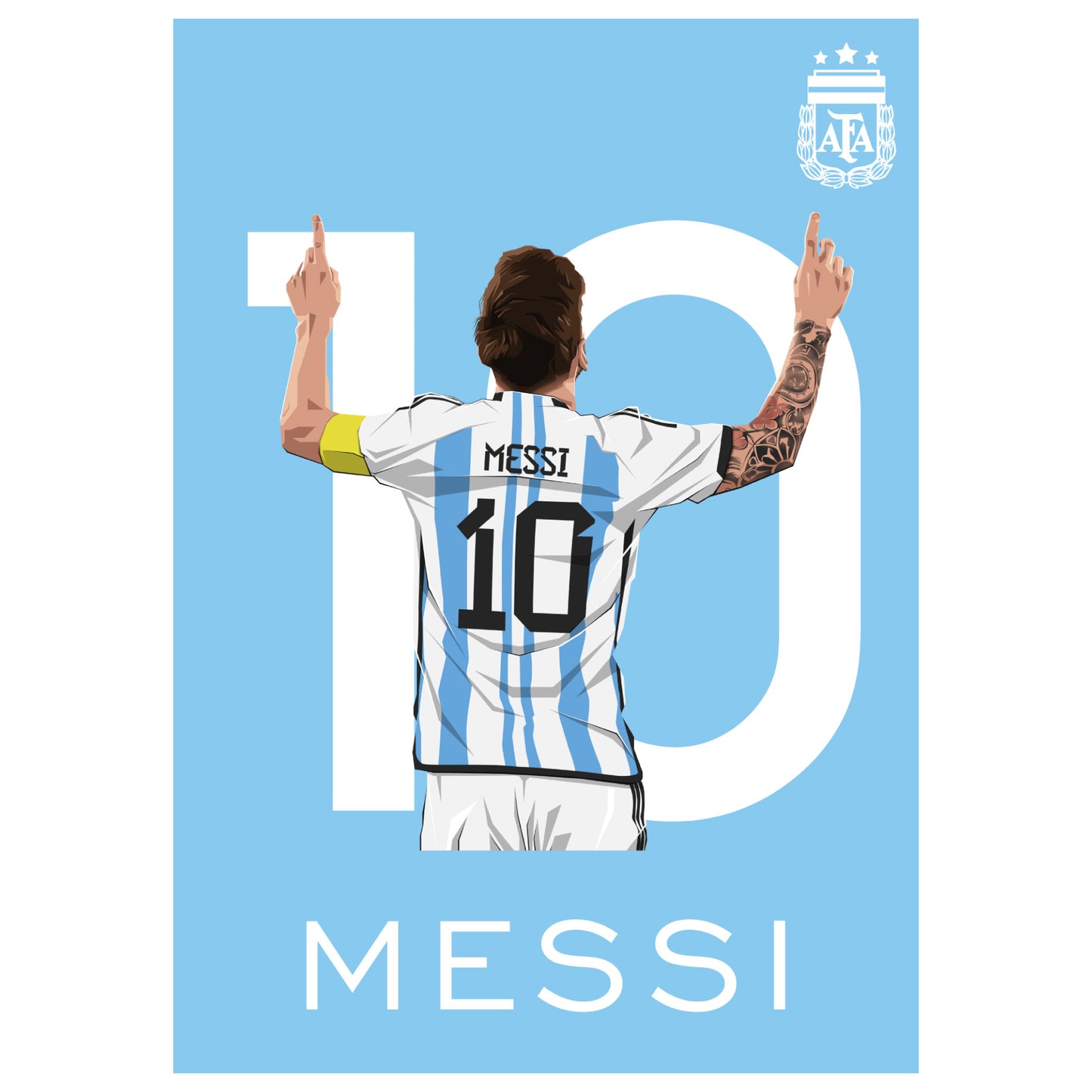 Argentina Print - Lionel Messi Illustration Poster