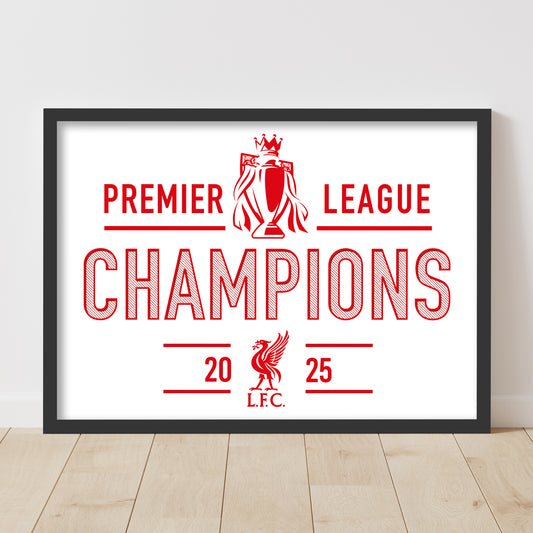 Liverpool FC Print - Premier League Champions 2025 Poster