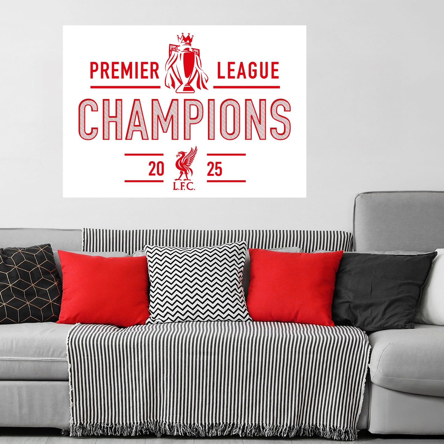 Liverpool FC Wall Sticker - Premier League Champions 2025 Wall Decal