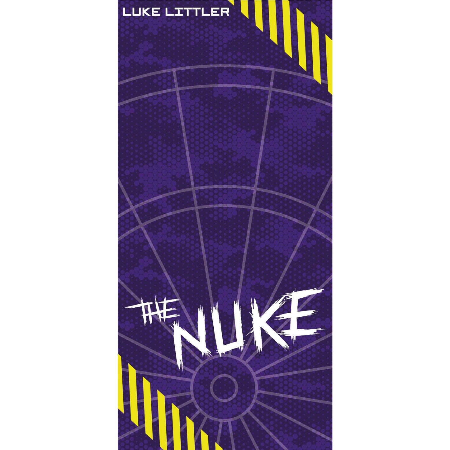 Luke Littler Dart Board Backdrop - Purple Camo with Neon Striped Corners Wall Sticker