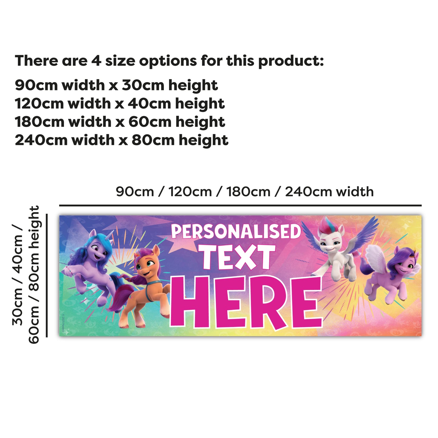 My Little Pony Birthday - My Little Pony Birthday - Rainbow Pairs Personalised Banner Wall Sticker
