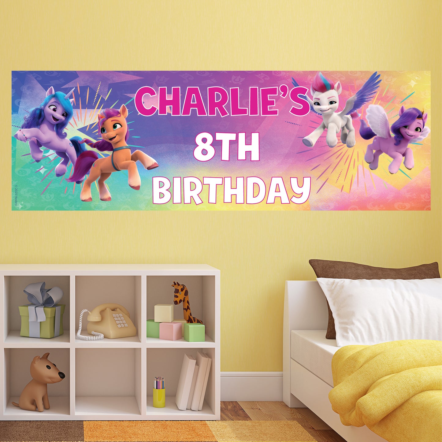 My Little Pony Birthday - My Little Pony Birthday - Rainbow Pairs Personalised Banner Wall Sticker