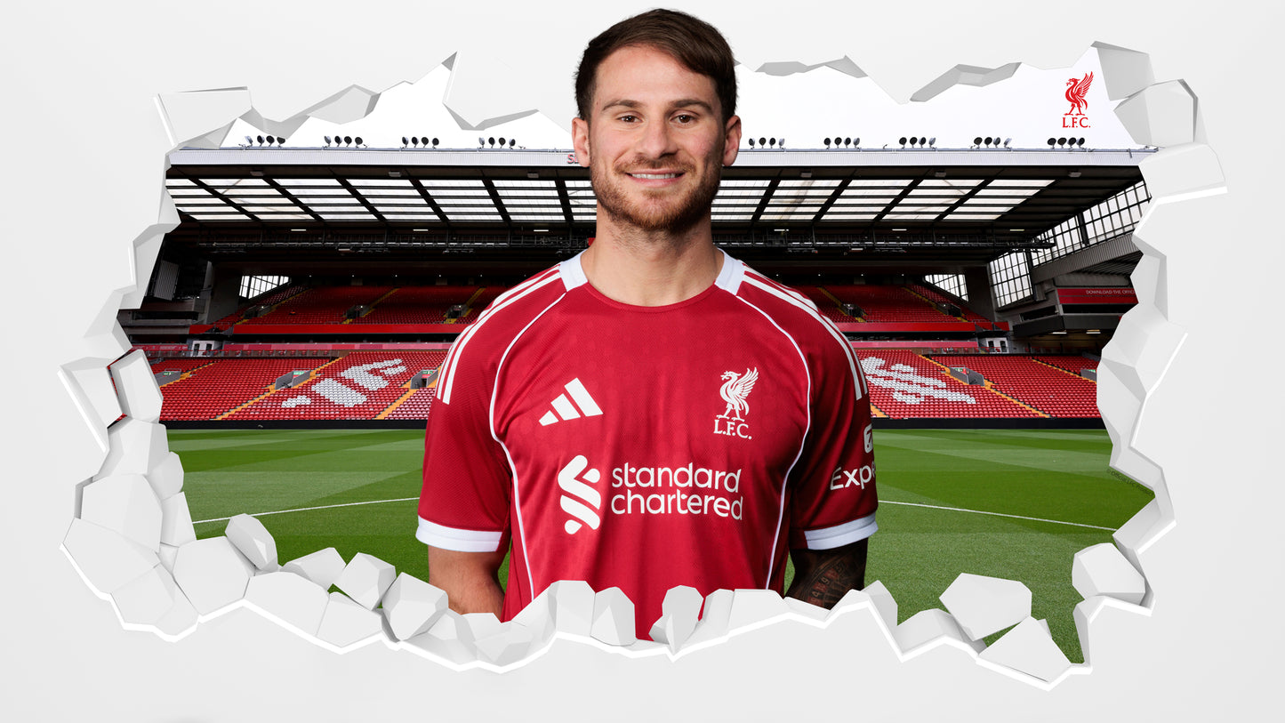Liverpool FC Wall Sticker - Mac Allister 25/26 Broken Wall Decal