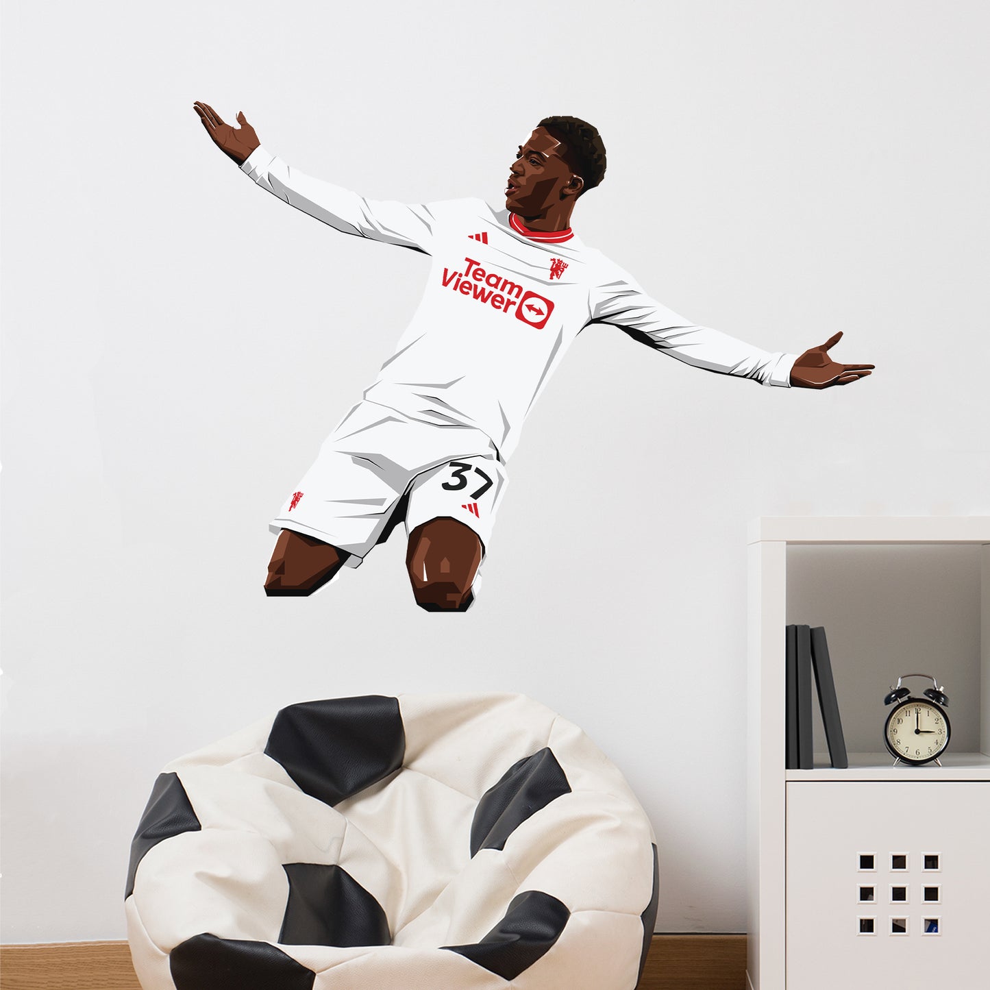 Manchester United FC Wall Sticker - Mainoo Celebration Illustration Decal Art