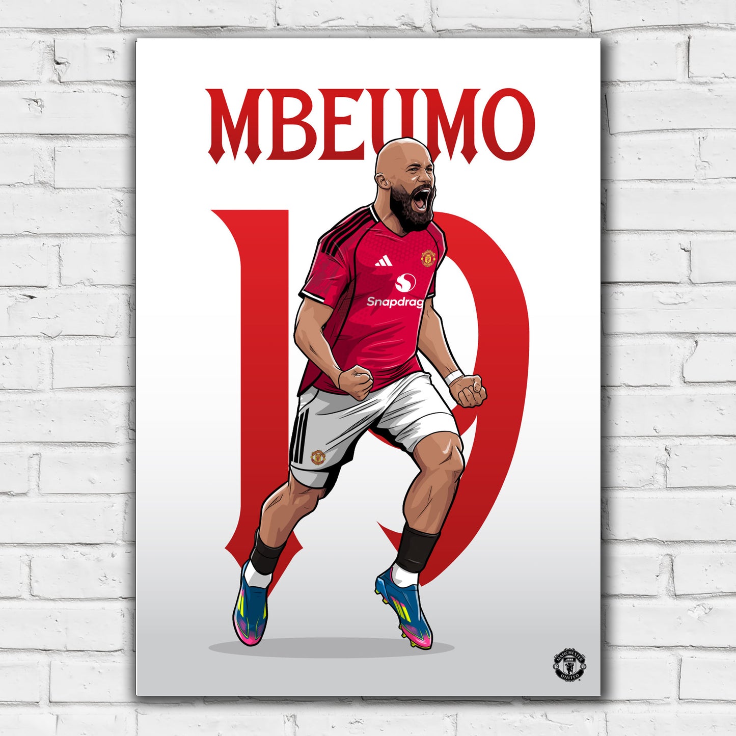Manchester United FC Print - Mbeumo 25/26 Illustration Player Poster Football Wall Art