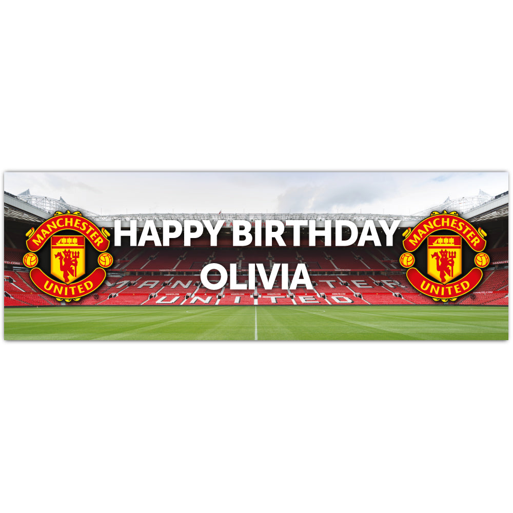 Personalised Football Banner United, City, Town, For Birthday, Celebration, Party, Decoration, Any Name, Age, Colour 2 Per Order Stadium 2 - Foto 7