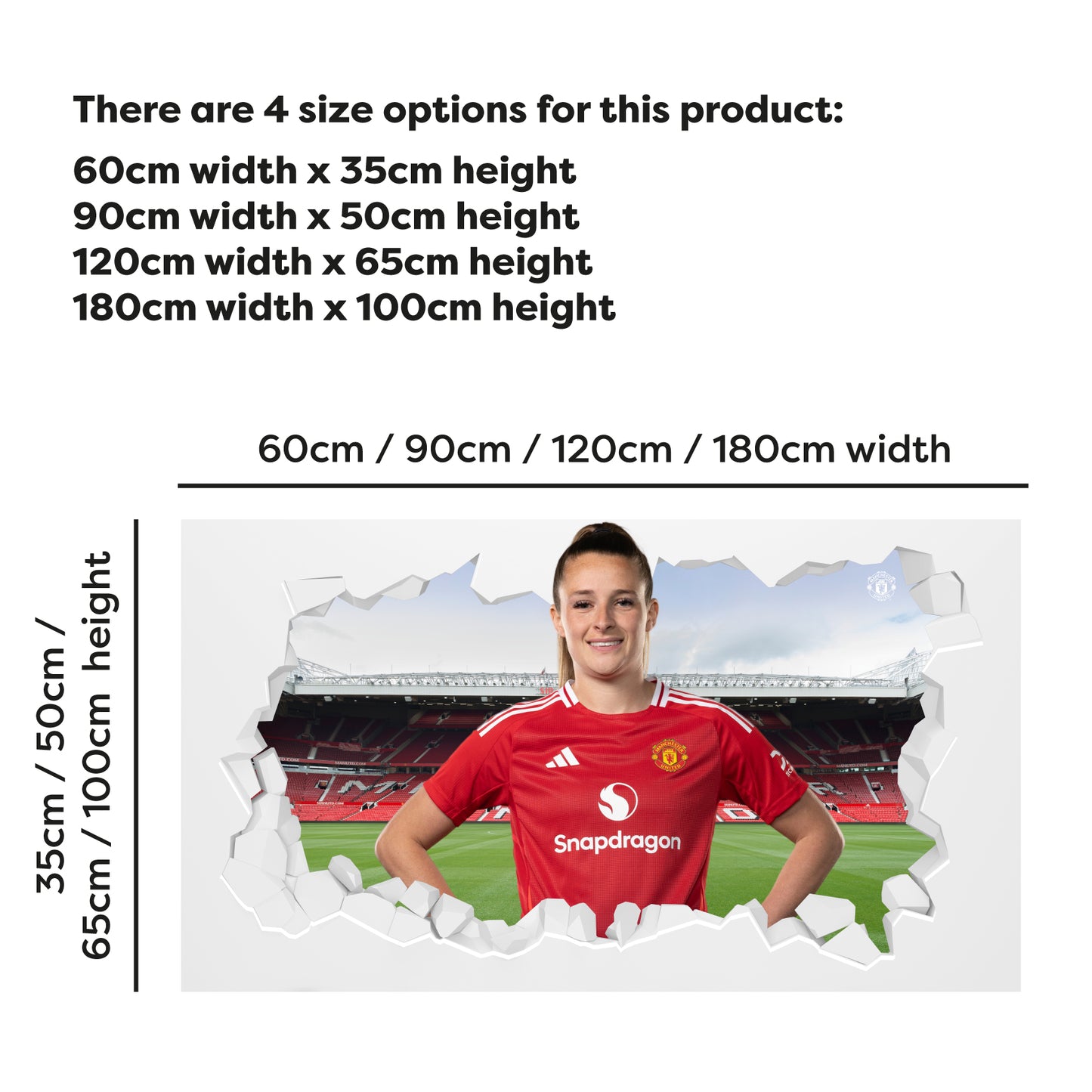 Manchester United FC Wall Sticker - Ella Toone 24/25 Broken Wall Decal