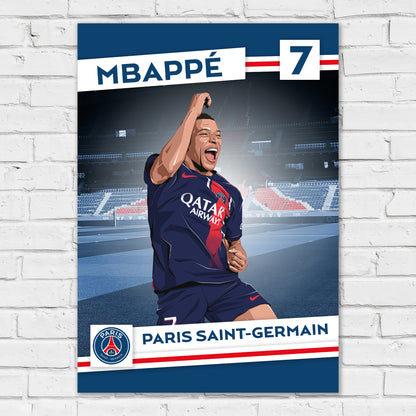Paris Saint-Germain F.C. Print - Mbappe Illustration PSG Player