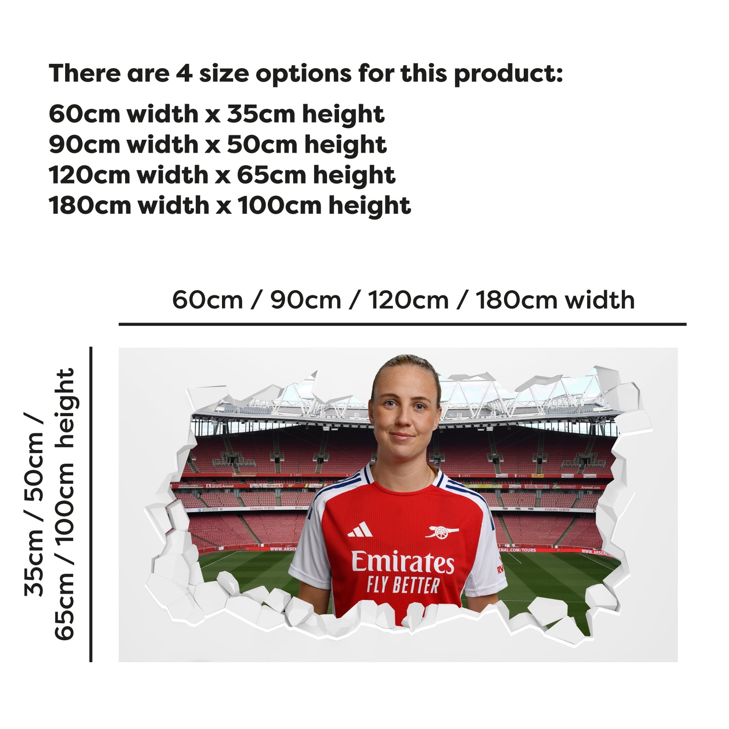 Arsenal FC - Beth Mead 24/25 Broken Wall Sticker