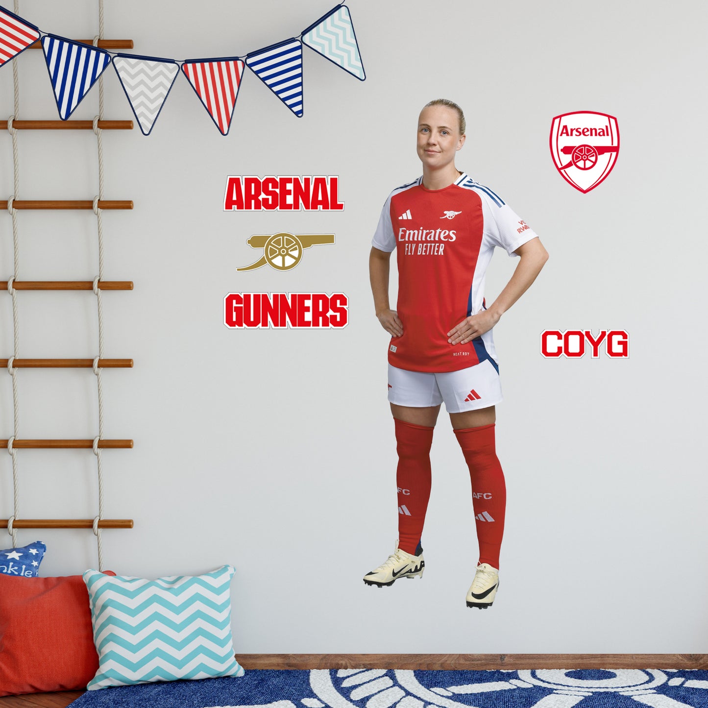 Arsenal FC - Beth Mead 24/25 Player Wall Sticker + Gunners Decal Set