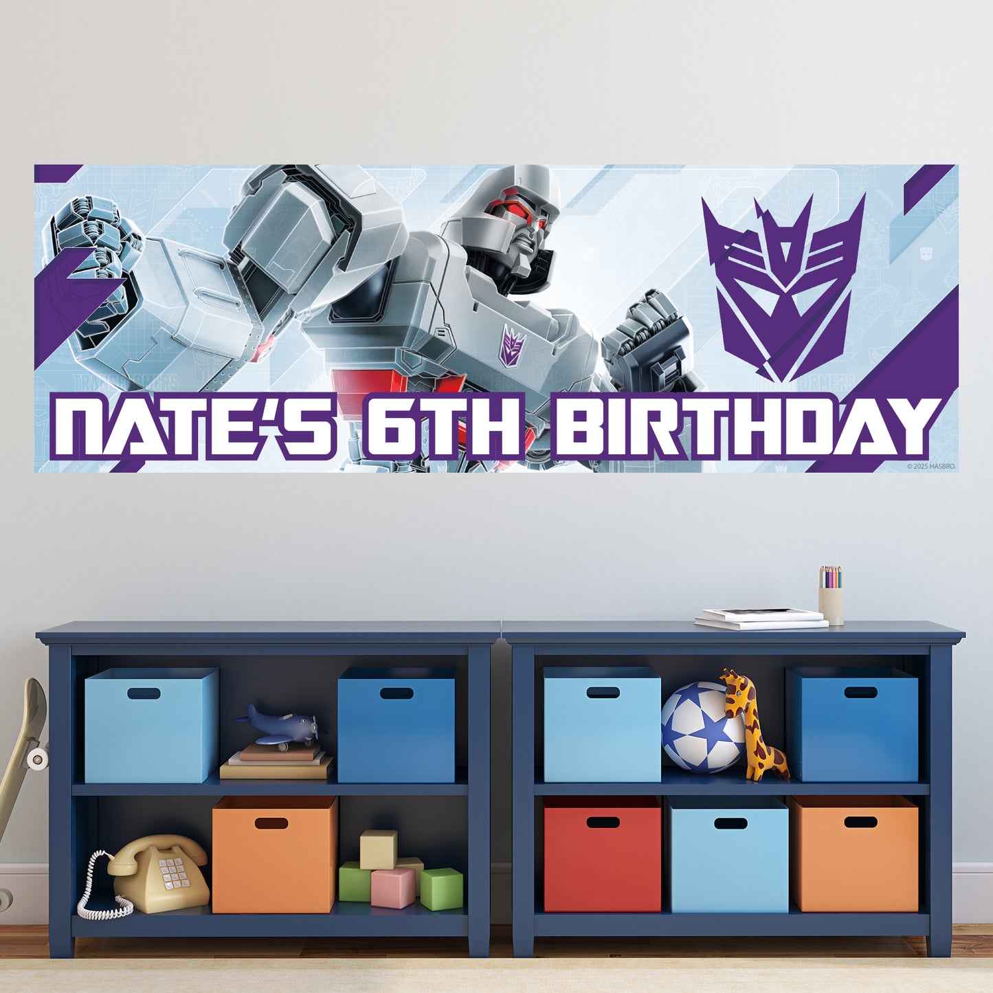 Transformers Birthday - Megatron Personalised Banner Wall Sticker