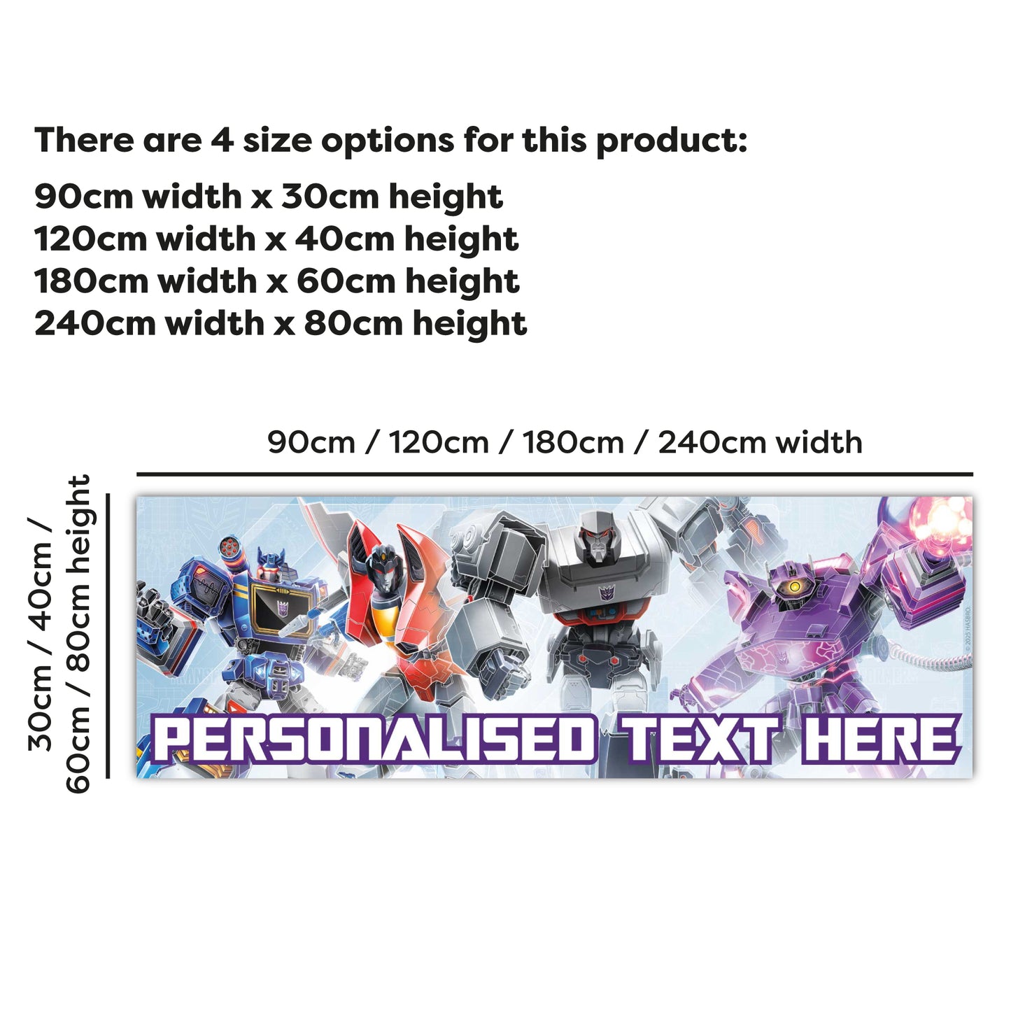 Transformers Birthday - Megatron Personalised Banner Wall Sticker