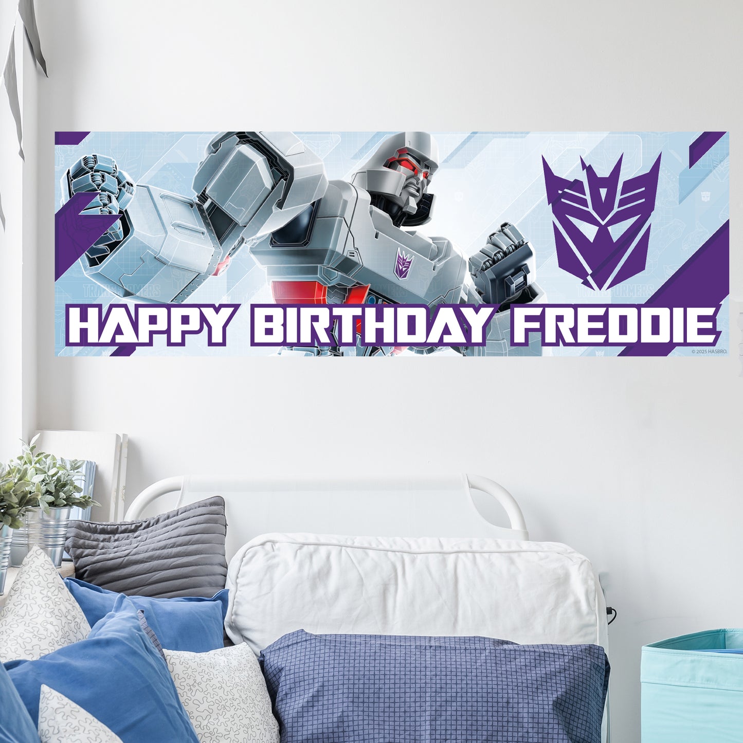 Transformers Birthday - Megatron Personalised Banner Wall Sticker