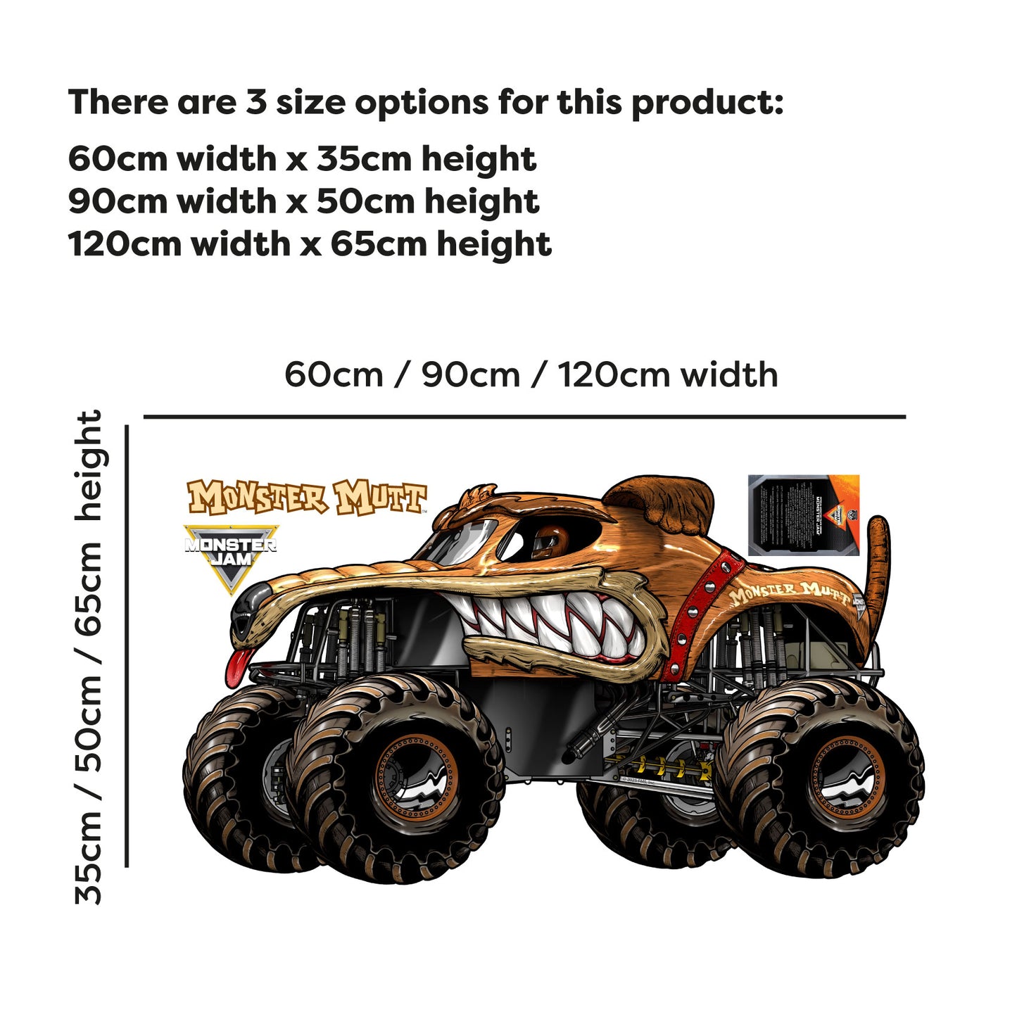 Monster Jam Wall Sticker - Monster Mutt Monster Jam Truck Wall Decal Art
